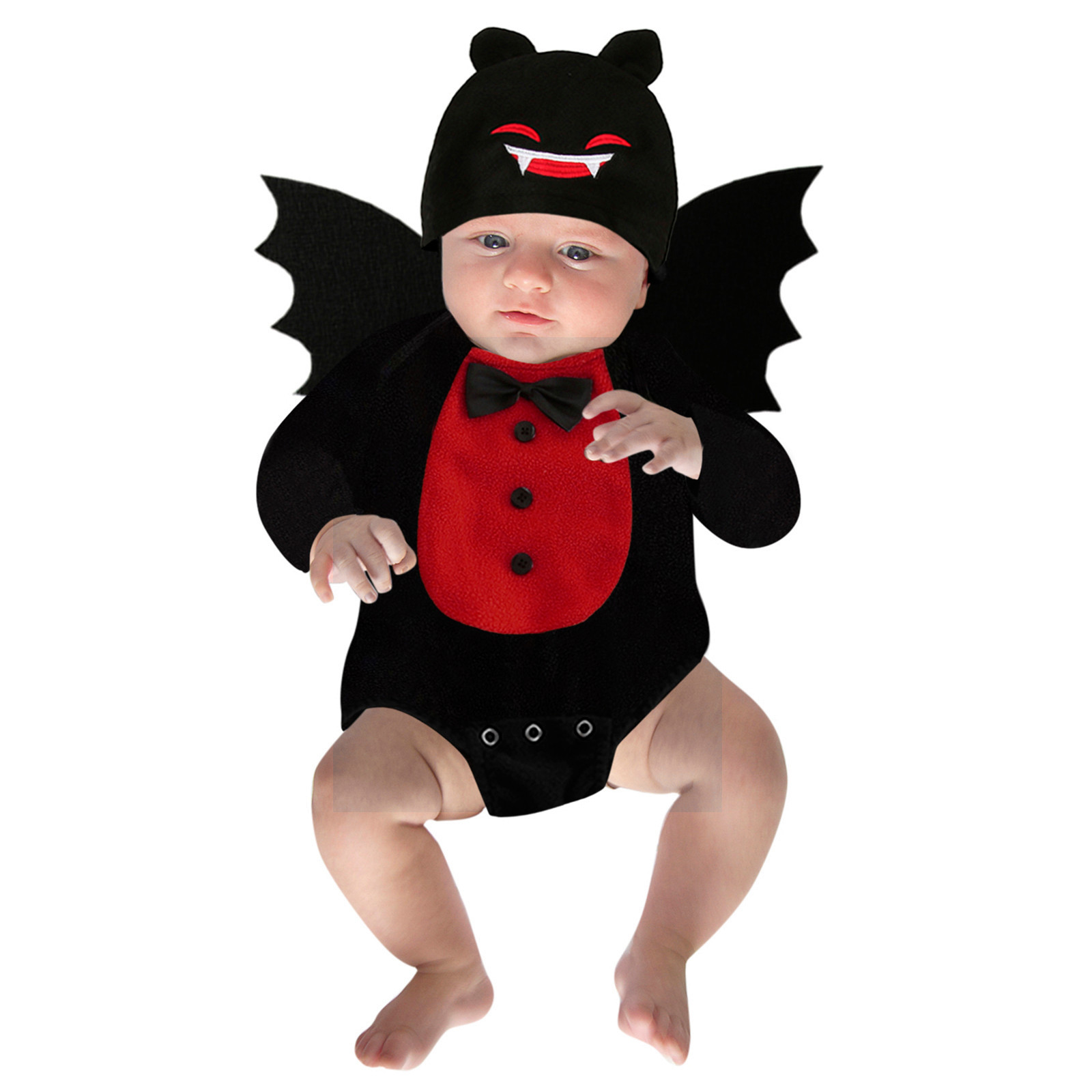 Cosplay Bat Prop - Umorden เด็กทารกเด็กหญิงฮาโลวีนค้างคาวเครื่องแต่งกาย Romper บอดี้สูทปีกหมวก 3 ชิ้นชุดขนแกะปีศาจเครื่องแต่งกายแวมไพร์