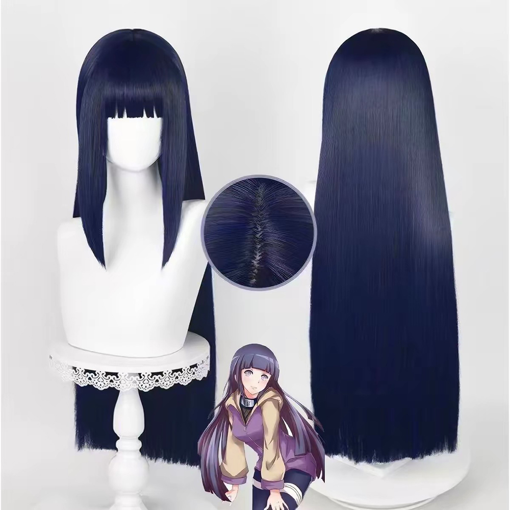 Wig Fiber Net - HAIRJOY วิกผมสังเคราะห์ ฮิวงะ ฮินาตะ สำหรับคอสเพลย์ วิกผมสีน้ำเงินเข้ม