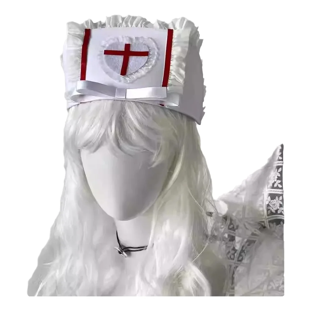 Cosplay Floating Prop - คอสเพลย์หมวกพยาบาลหมวกอุปกรณ์เสริม Prop y2k สาวพยาบาลหมวกหวานลูกไม้คอสเพลย์การถ่ายภาพ props คอสเพลย์